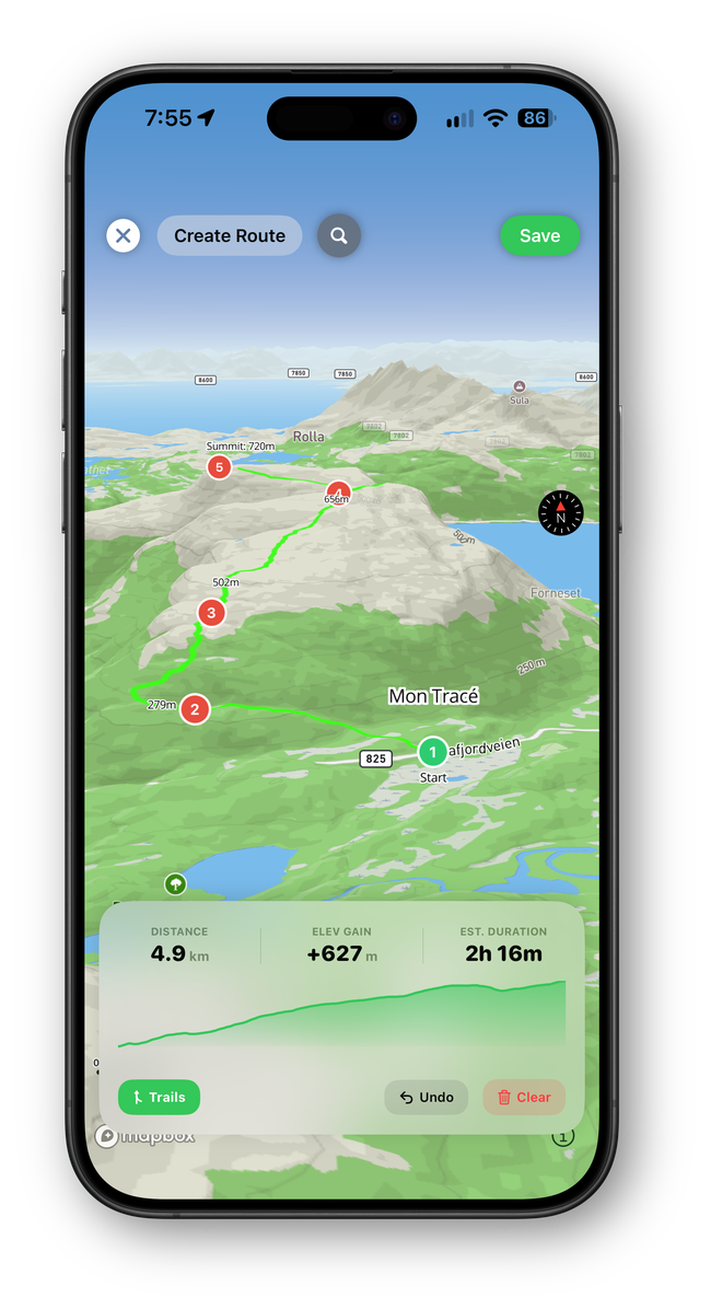 Création de Custom Route YourTrail - iPhone 17 Pro Max