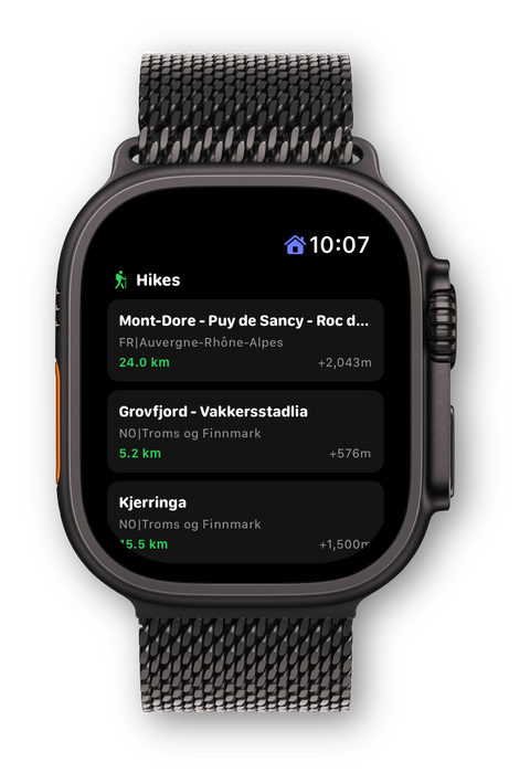 Liste Randonnées - Apple Watch Ultra